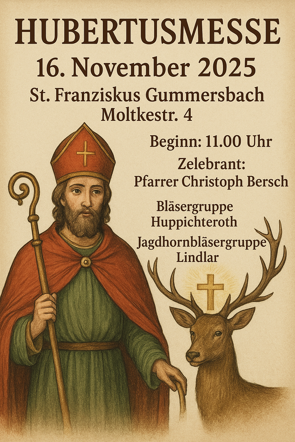 Plakat Hubertusmesse 2025 Gummersbach